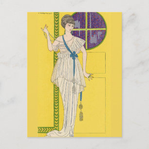 Grand Evening Dress in Satin by George Barbier Postcard