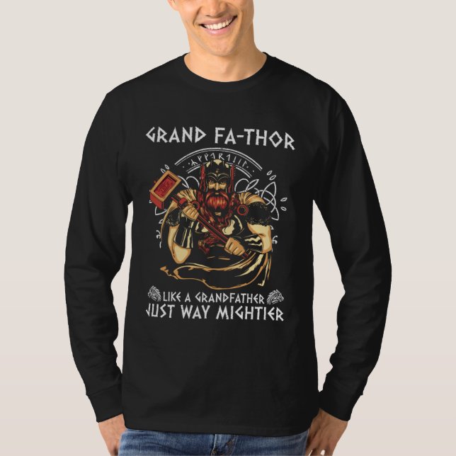 Grand Fathor  Cool Saying Father s Day Costume Vik T-Shirt (Front)