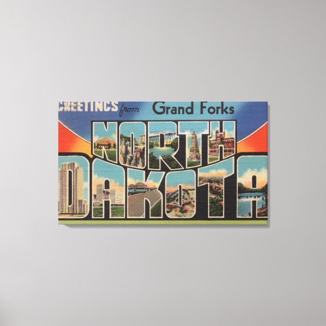 Grand Forks, North Dakota - Large Letter Canvas Print (Front)