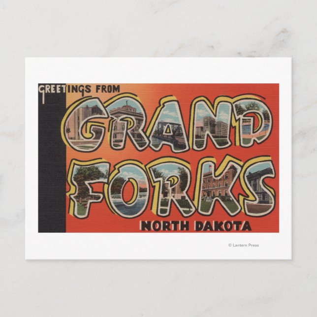 Grand Forks, North Dakota - Large Letter Scenes Postcard (Front)