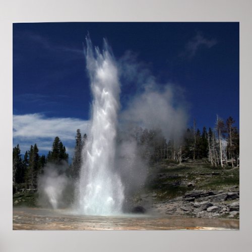 Grand geyser and vent geyser in Yellowstone Poster