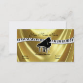Grand Gold Piano and Keyboard Business Card (Front/Back)