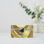 Grand Gold Piano and Keyboard Business Card (Standing Front)