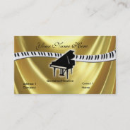 Grand Gold Piano And Keyboard Business Card at Zazzle