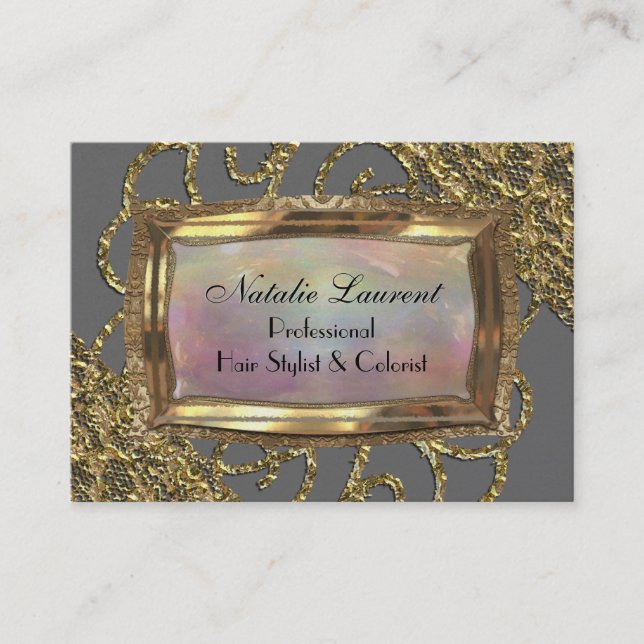 Grand Grey Fillmore Elegant  Professional Business Card (Front)