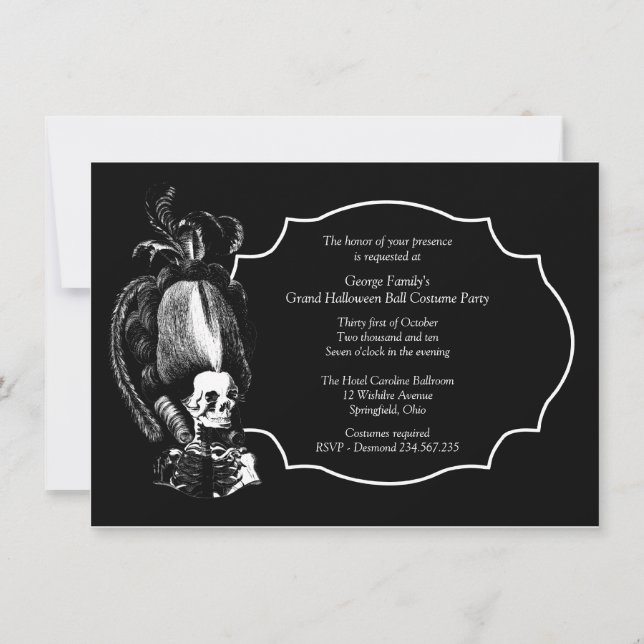 Grand Halloween Ball Masquerade Party Invitation (Front)
