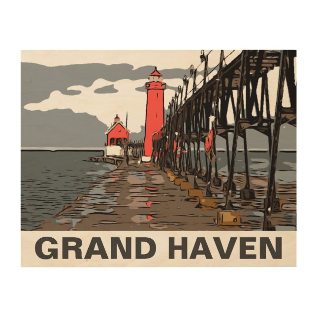 GRAND HAVEN LIGHT WOOD WALL ART (Front)