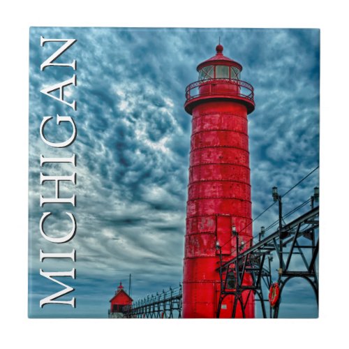 Grand Haven Lighthouse  Michigan Ceramic Tile