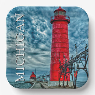 Grand Haven Lighthouse Michigan Paper Plates