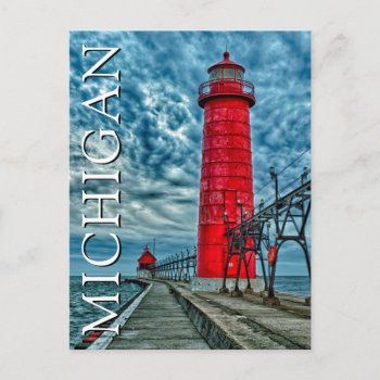 Grand Haven Lighthouse | Michigan Postcard by tothebeach at Zazzle
