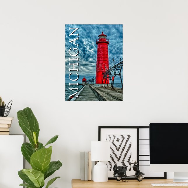 Grand Haven Lighthouse | Michigan Poster (Home Office)