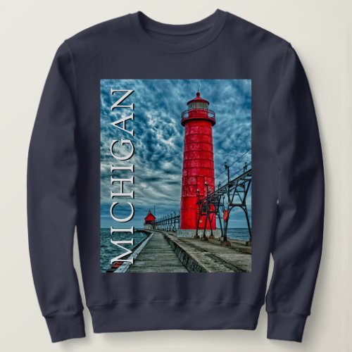 Grand Haven Lighthouse  Michigan Sweatshirt