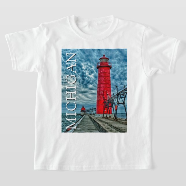 Grand Haven Lighthouse | Michigan T-Shirt (Laydown)