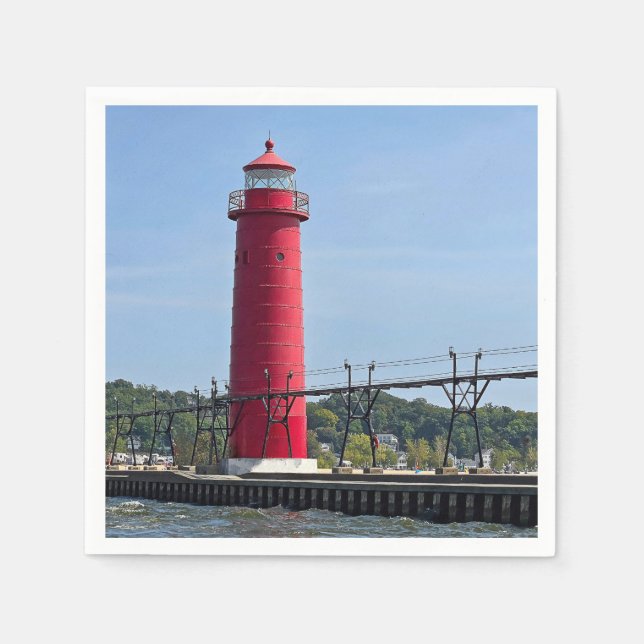 Grand Haven Michigan Lighthouse Napkins (Front)