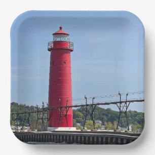 Grand Haven Michigan Lighthouse Paper Plates