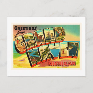 Grand Haven Michigan MI Vintage Travel Souvenir Postcard