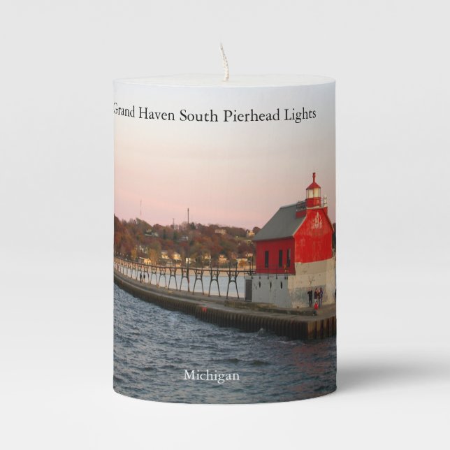 Grand Haven South Pierhead Lights candle (Front)