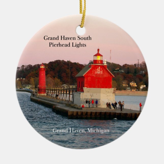 Grand Haven South Pierhead Lights DS ornament (Front)