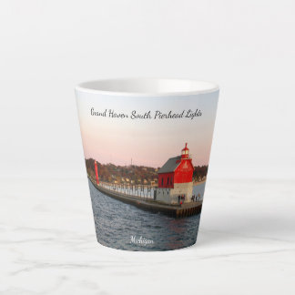 Grand Haven South Pierhead Lights latte mug
