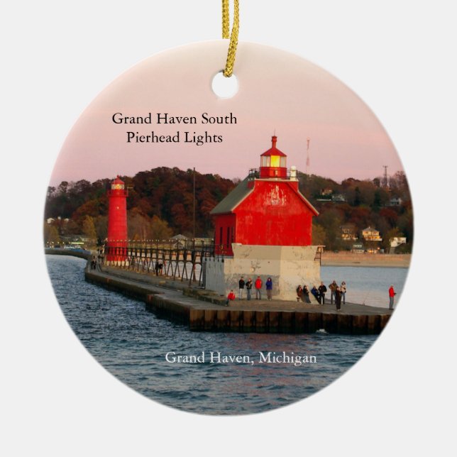 Grand Haven South Pierhead Lights ornament (Front)