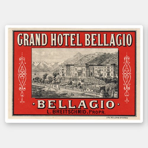 Grand Hotel Bellagio Italy Sticker