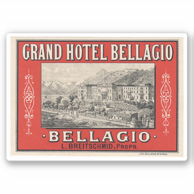 Grand Hotel Bellagio Italy Sticker (Front)