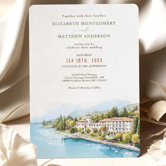 Grand Hotel Fasano Italy Wedding Destination Invitation (Creator Uploaded)