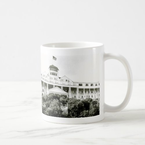 Grand Hotel Mackinac Island black and white Coffee Mug