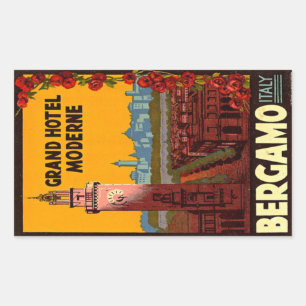 Grand Hotel Modern Berganmo Italy Rectangular Sticker