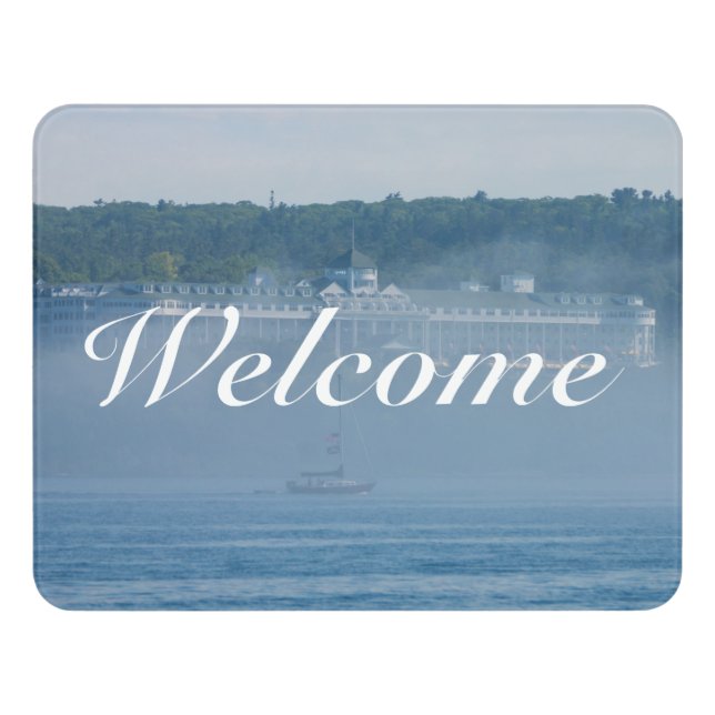 Grand Hotel Through The Fog Welcome Door Sign (Contemporary Front)
