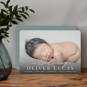 Grand Introduction Photo Birth Announcement