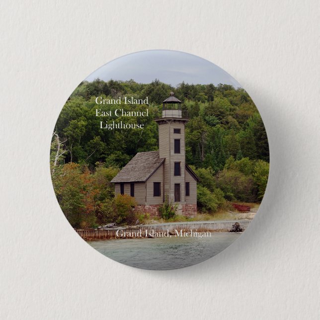 Grand Island East Channel Lighthouse button (Front)