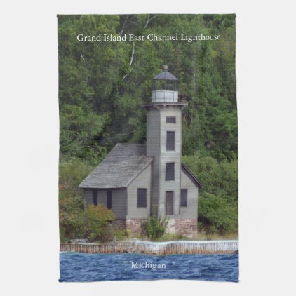 Grand Island East Channel Lighthouse kitchen towel