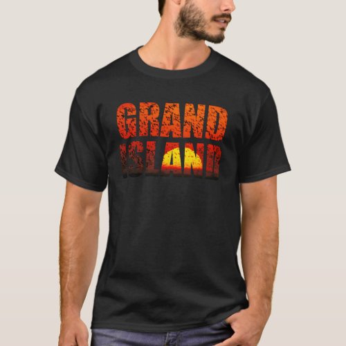 Grand Island Nebraska Sandhill Crane Graphic Lette T_Shirt