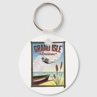 Grand Isle, Louisiana Travel poster Keychain