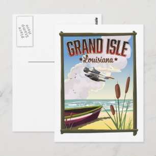 Grand Isle, Louisiana Travel poster  Postcard