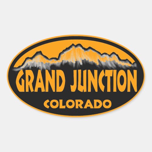 Grand Junction Colorado orange oval stickers