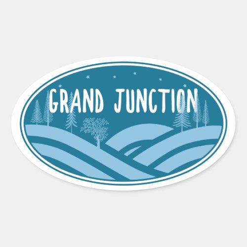 Grand Junction Colorado Outdoors Oval Sticker