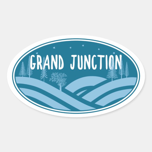 Grand Junction Colorado Outdoors Oval Sticker (Front)