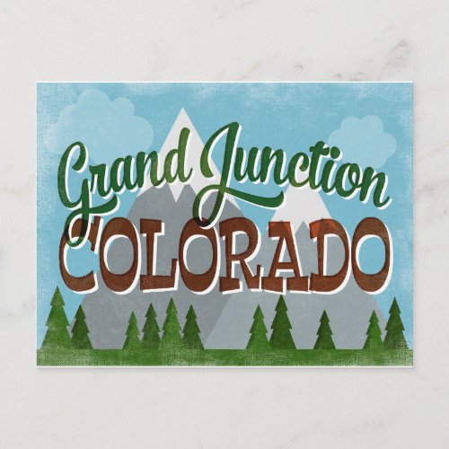 Grand Junction Colorado Snowy Mountains Postcard