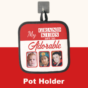 Grand kids so adorable 3 photo red pot holder