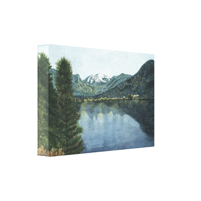 Grand Lake Co Watercolor Painting On Canvas Zazzle Com