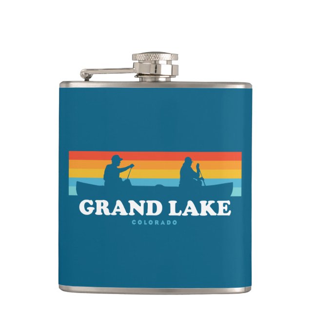 Grand Lake Colorado Canoe Flask (Front)