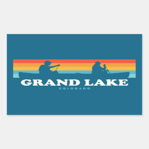 Grand Lake Colorado Canoe Rectangular Sticker