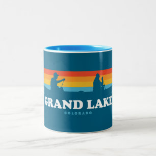 Grand Lake Colorado Canoe Two-Tone Coffee Mug