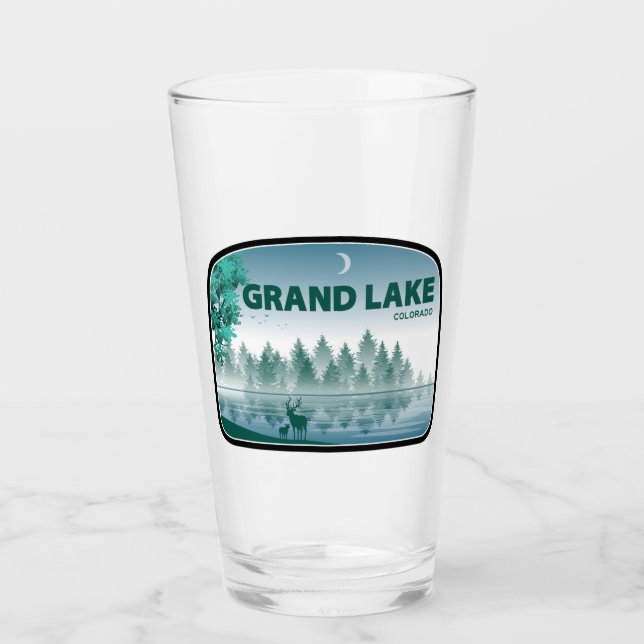 Grand Lake Colorado Deer Glass (Front)