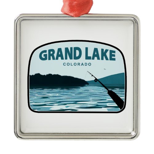 Grand Lake Colorado Fishing Rod Metal Ornament