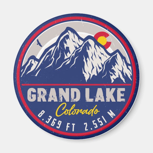 Grand Lake Colorado Hiking Camping Souvenirs Magnet (Front)