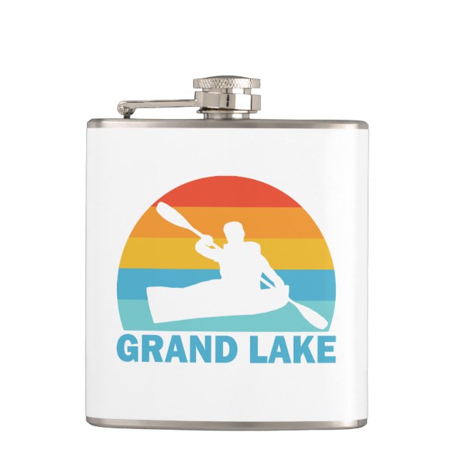 Grand Lake Colorado Kayak Flask (Front)