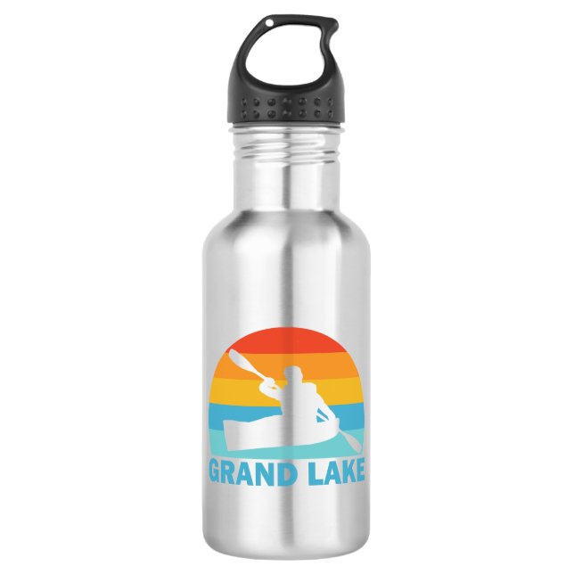 Grand Lake Colorado Kayak Stainless Steel Water Bottle (Front)